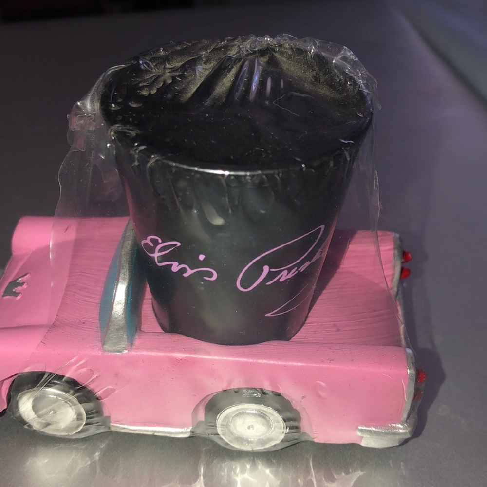 Elvis Shot Glass with Mini Pink Cadillac Car